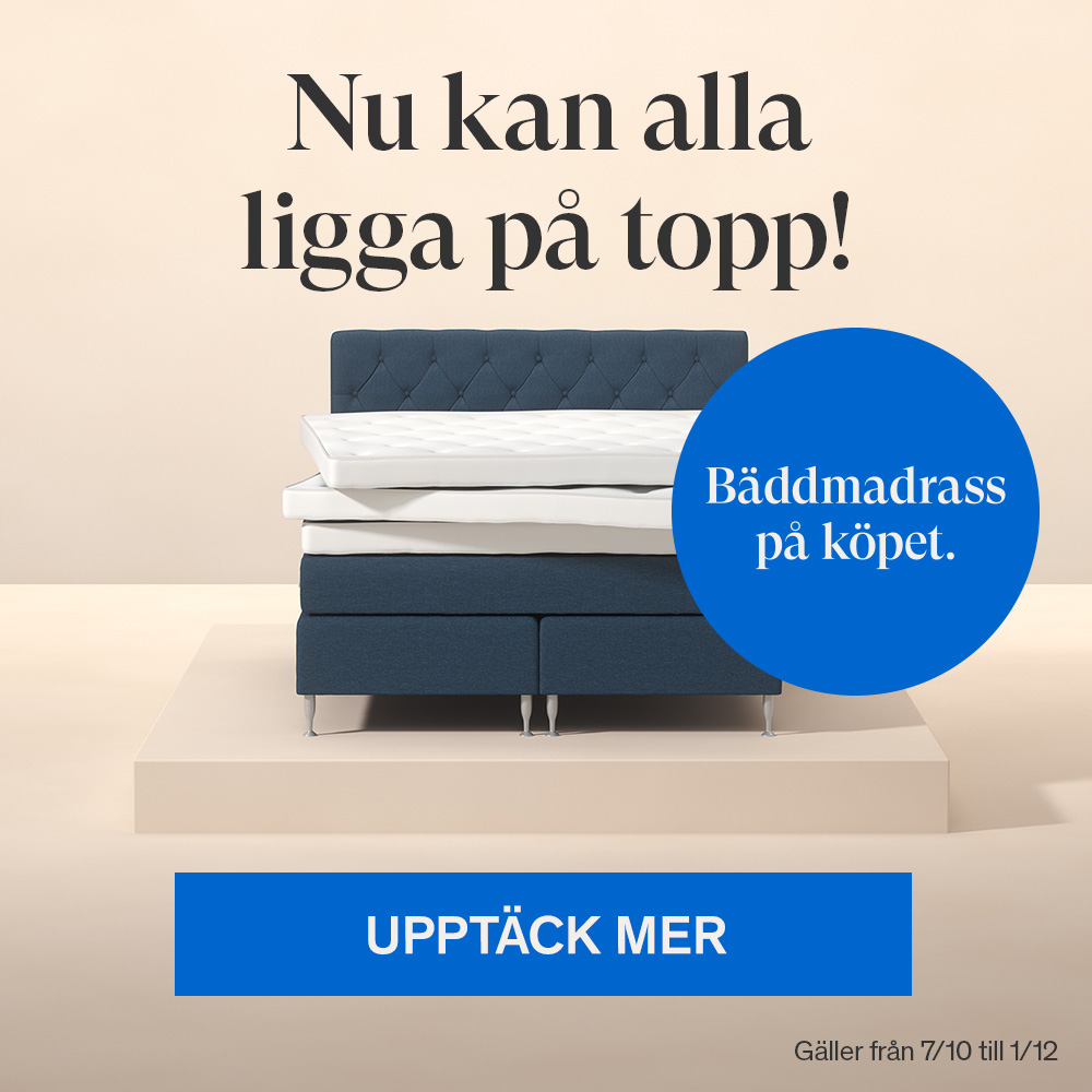 Bäddmadrass på köpet.